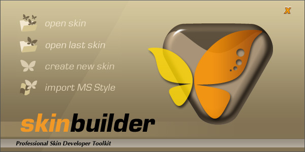 The &ldquo;Welcome&rdquo; window automatically appears 
	when you launch SkinBuilder